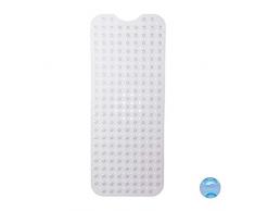Relaxdays, Transparent Tapis, Extra-Large, Design, Bath Mat avec ventouses, Carpette de Bain Lavable, 97 x 39 cm, PVC, 1 Ã©lÃ©ment