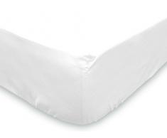Soleil dOcre 615800 Drap Housse Uni Coton 57 Fils Blanc 200 x 180 cm