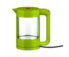Bodum 11445-565 Bouilloire Transparente Double Paroi Verre et Plastique 1,1L Touche on/off Vert
