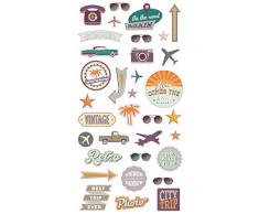 Artemio 11004617 Set de 34 Autocollants Puffies, Plastique, Multicolore, 7,5 x 0,3 x 18 cm