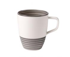 Villeroy & Boch Manufacture Gris Mug, handbemaltes vaisselle en haute qualité premium Gris, 380 ml Mug avec Anse, Porcelaine, Blanc, 10 x 10 x 8 cm