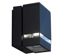 Lutec 563800033 Applique Focus CarrÃ© 1L, MÃ©tal, IntÃ©grÃ©, 3.8 W, Noir