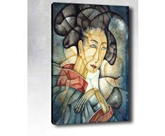 Bonamaison Peinture sur toile, multicolore, 50 x 70 cm - Conçu et fabriqué en Turquie