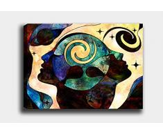 Bonamaison Peinture sur toile, multicolore, 50 x 70 cm - Conçu et fabriqué en Turquie