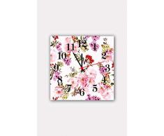 Bonamaison Horloge Murale en MDF, Multicolore, 30 x 30 cm