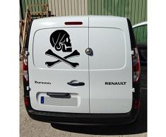 TATOUTEX Stickers Tête de Mort Corsaire - Argent, L 50cm x H 56cm