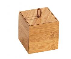WENKO 23922100 Boîte de Rangement avec Couvercle Terra S, Bambou, 9 x 9 x 9 cm, Marron
