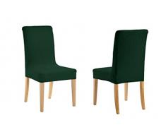 Martina Home Emilia Pack de Pochettes pour Chaise avec Dossier, Tissu 24x30x6 cm Vert Bouteille