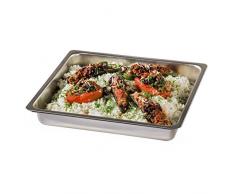 Xavax Plat de cuisson/pour gratin (pour la friture, largeur 42,5 cm, hauteur 6,5 cm, capacité 8 litres, en acier inoxydable) Argent