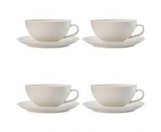 Maxwell Williams White Basics Lot de 4 tasses Ã thÃ© et soucoupe en porcelaine Blanc 250 ml