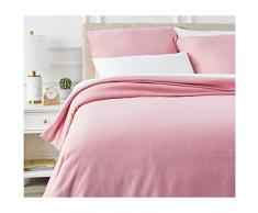 AmazonBasics Parure de lit avec housse de couette en microfibre chinÃ©e 240 x 220 cm, Argile rouge