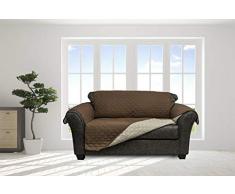 Quick Fit Jameson Housse de Chaise rÃ©versible impermÃ©able, Chocolat Naturel, Loveseat Cover