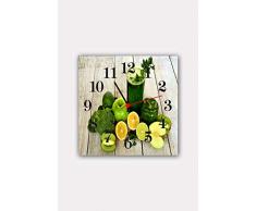 Bonamaison Horloge Murale en MDF, Multicolore, 30 x 30 cm