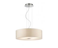 Ideal Lux Woody SP4 - éclairage en suspension (Beige, Chrome, Beige, Chrome, Metal, Chlorure de polyvinyle, E27, Synthétiques, 50/60 Hz)