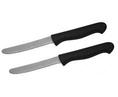 Fackelmann 43223 Couteaux Ã Petit-dÃ©jeuner 20cm 2 piÃ¨ces en PP/INOX, Plastique, Noir/Argent, 20 x 10,5 x 1,6 cm