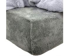 Brentfords Drap-Housse en Peluche Gris Anthracite King Size