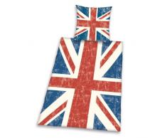 Herding YOUNG COLLECTION Parure de Lit, Union Jack, Housse de Couette 135 x 200 cm, Taie dOreiller 80 x 80 cm, Coton/RenforcÃ©