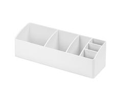 iDesign boîte de rangement pour salle de bain et armoire à pharmacie, petite boîte à pharmacie en plastique, boîte transparente à 6 compartiments, transparent