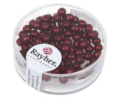 Rayher Renaissance Lot de 85 Perles de Cire en Verre Mat, 4 mm de diamÃ¨tre Rouge vin