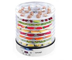 CONCEPT Ã©lectromÃ©nager SO2020 Deshydrateur Â« RAW FOOD Â», 500 W, ecran LCD, 2x plateaux RAW, thermostat reglable 35-70Â°C, minuteur digital, 9 plateaux