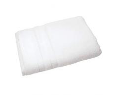 iDesign serviette de bain, grand drap de bain en coton avec un joli dÃ©tail tissÃ© pour la douche, serviette de toilette douce pour baignoire, douche ou sauna, blanc