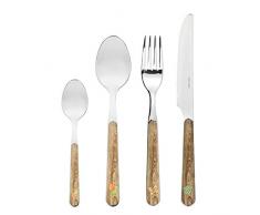 Thun Lot de 8 Couverts Country-Acier Inoxydable pour 2 Couverts complets, Multicolore