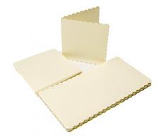Le Papier Palace 25 Cartes et enveloppes de festonné 17,8 x 17,8 cm, Ivoire