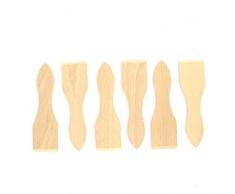 Fackelmann 8641650 Lot de 6 Spatules Ã Raclette en bois, Marron