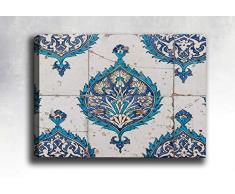 Bonamaison Peinture sur toile, multicolore, 70 x 100 cm - Conçu et fabriqué en Turquie