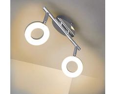 Briloner Leuchten Plafonnier LED en métal 2 x 4 W 2 x 330 lm Chromé