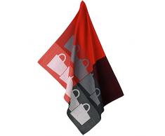 Kela 11731 Tabea Torchon de cuisine Coton Rouge/Gris 50 x 70 x 1 cm