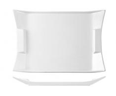 HOTELWARE Plat avec Manche, rectangulaire, cÃ©ramique, Blanc, 35.5Â x 25Â cm