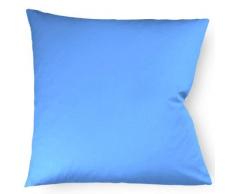 fleuresse 9100-6031 Taie doreiller en satin mako uni 80 x 80 cm Bleu ciel