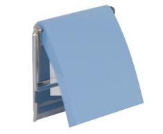 MSV 140399 Porte Papier Toilette Acier Inoxydable/Bois MDF Bleu 30 x 20 x 110 cm