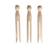 Rayher 64026505 Pinces Ã linge Ã tÃªte ronde, 10 pcs, nature