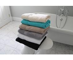 Cazsplash Serviettes de Bain 650Â g/mÂ² - Coton Bio - Gris - 90Â xÂ 170Â cm