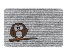 HMT 205086 Hibou Paillasson Flocky PolypropylÃ¨ne Gris 40 x 60 cm