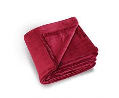 Linder Plaid Doux, Polyester, Rouge, 130x180 cm