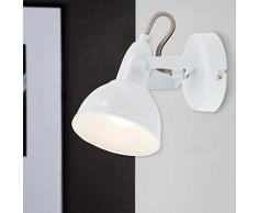 Briloner Leuchten Lampe rotative, Spot mural pivotant avec design rétro vintage â Douille E14, 40w max. â Coloris blanc