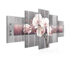 Tableau decoration murale Fleurs dorchidÃ©e - XXL Impression sur Toile Salon Appartment 5 Parties - prÃªt Ã accrocher - 204653c