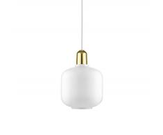 Normann Copenhagen Amp Suspension Verre Blanc/Laiton 17 x 15 cm