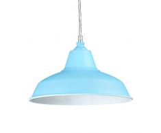 Relaxdays Suspension luminaire lampe Ã suspension abat-jour en mÃ©tal couleur pÃ©tante HxlxP: 112 x 28 x 28 cm style industriel hauteur rÃ©glable, bleu clair