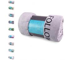 AmeliaHome Plaid en Microfibre avec Feuilles de Monstera en Polaire Douce et Douillette, Polyester, Macaw, 170 x 210