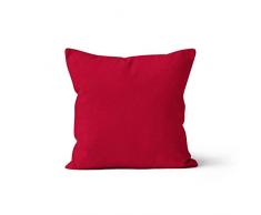 Soleil docre Panama Coussin Déco 40x40 cm en Coton Panama Coton Rouge 40 x 40 cm