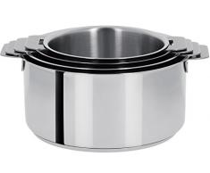 Cristel - S4CQ - Série de 4 Casseroles 14-16-18-20cm sans poignée amovible - Collection Mutine