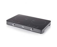 Princess 01.303011.01.001 Table Plaque Ã double induction, 3100 W, Noir/argentÃ©