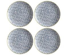 Maxwell Williams 5251657 Laguna Lot de 4 assiettes tissÃ©es Bleu 20 cm, Porcelaine, Dinner Plates