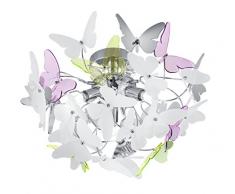 Reality Leuchten R60213017 Butterfly Plafonnier Résine Acrylique, G9, 28 W, Chrom, 45 x 45 x 28.5 cm