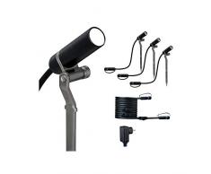 Paulmann 94155 Outdoor Plug&Shine Kit de base Spot extÃ©rieur Plantini, 4000K, 3x2,5W, 24V, 40Â°, Anthracite, Alu