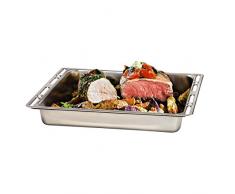 Xavax Plat de cuisson/pour gratin (pour la friture, largeur 46,5 cm, hauteur 6,5 cm, capacité 8 litres, en acier inoxydable) Argent